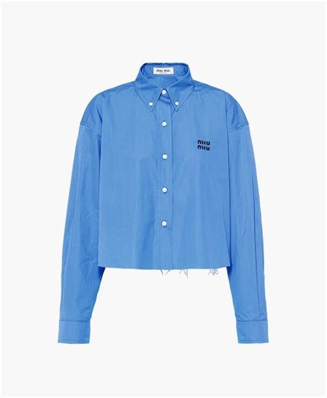 miu miu cropped poplin shirt|Logo.